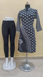 Fancy woolen kurti & leggings, solid-colored, handcrafted Indian women's wear