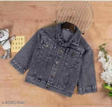 Boys printed denim jacket, long sleeves, blue denim for kids wear, 2-3 years size, India origin