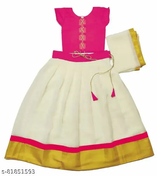 Crepe floral embroidered lehenga choli for 2-3 years old, Indian traditional wear