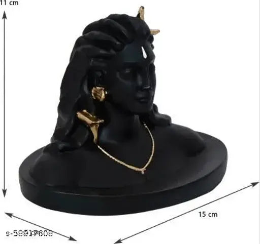 Resin Adiyogi Shiva 15cm Big Shivling, Indian god statue for car dashboard