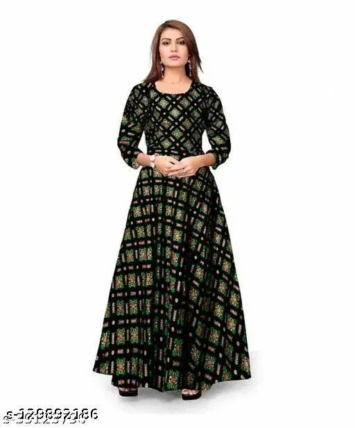 Rayon printed kurti for girls/women, size M to XXL. Quality assured, three-quarter sleeves, vibrant print design. Indian handcrafted fashion