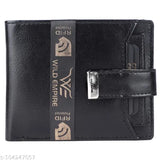 Stylish faux leather wallet, solid design for men's essentials, handcrafted in India