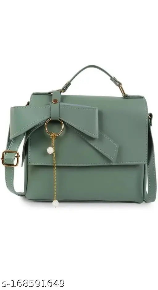 Synthetic vegan leather handbag, unique design, compact size, perfect for women's daytrip or casual wear, India origin