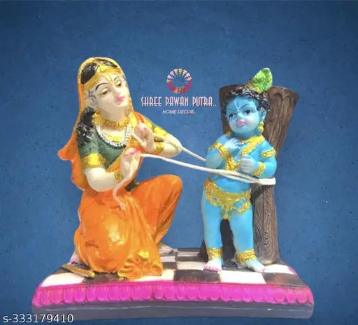 Multicolor, 55-inch resin Krishna Idol for temple & home decor, ideal for gifts and festive occasions