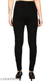 Cotton blend jeggings for women and girls, solid net, versatile activewear