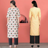 Crepe printed kurta set with three-quarter sleeves for women, Indian ethnic wear