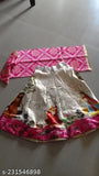 Silk blend girls' fancy Lehenga Choli, panihari digital print, Indian-inspired Madhubani style