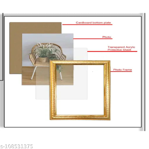 Hawai 24k gold-plated wooden framed Shree Sampoorna Sarva kasht Nivaran Yantra, lightweight and durable, acrylic protection for home office or business place (26x26cm)