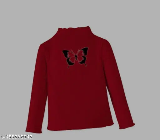 Chiffon printed net kids crop top, long sleeves - for girls and boys, Indian origin