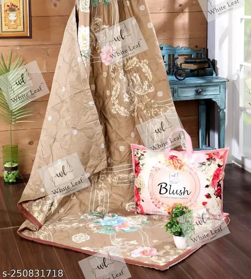 Brown cotton double AC comforter for a cozy bedroom