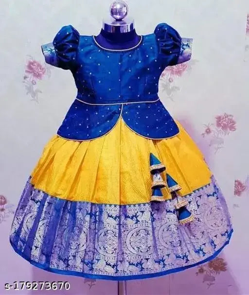 Soft silk kids Lehenga Choli set with zari stitch, best for traditional events, India origin
