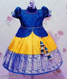 Soft silk kids Lehenga Choli set with zari stitch, best for traditional events, India origin