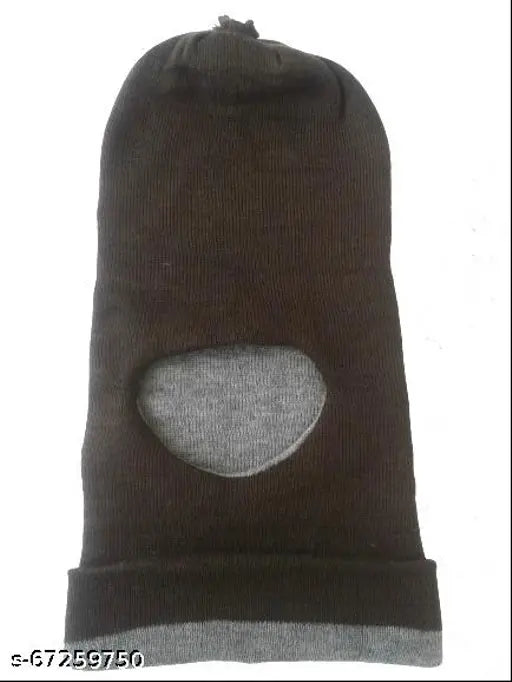 Woolen Reversible Monkey Cap (Pack of 1) - Unisex, durable, adjustable winter cap with face cover, ideal for men and boys. Made in India