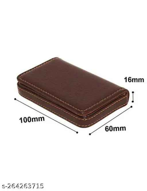 Solid leather HRF STAR business card holder, 2 compartments for debit/credit cards, free size (10cm x 7cm) - made in India