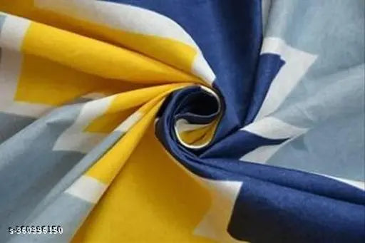 Glace cotton 144TC 3D printed single bedsheet & pillow cover, geometric pattern, superfine quality for summer, ideal for adults, made in India