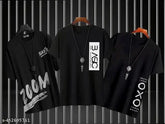 Stylish men's printed poly blend t-shirts, premium quality, lightweight fabric, pack of 3 (S-XL), casual fashion on display