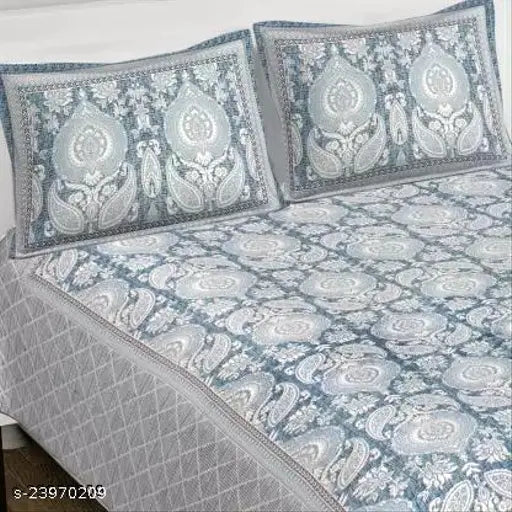 Superfine cotton floral Alexa flat sheets, double/king size for adults, made in India