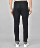 Men's black knee-cut denim jeans, premium quality, stylish fit from Best4U Present