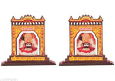 Divine Collections Enterprises Khatushyam ji Wood Yellow Car Dashboard Idol (14 cm, Pack of 2) - Religious decor for automobiles and homes