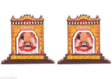 Divine Collections Enterprises Khatushyam ji Wood Yellow Car Dashboard Idol (14 cm, Pack of 2) - Religious decor for automobiles and homes