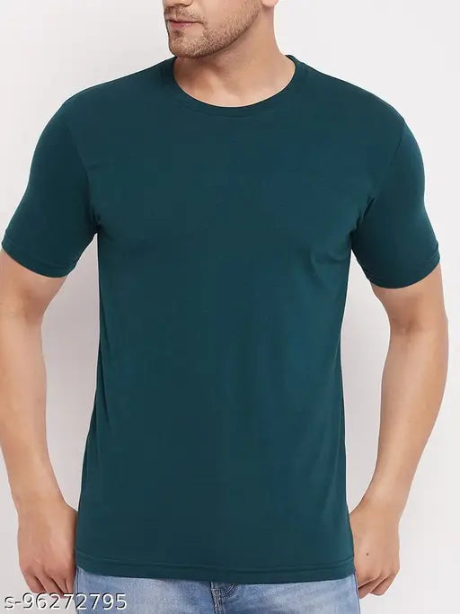 Lycos men's cotton half sleeves round neck solid t-shirt, short sleeve, XXL size, made in India (India origin)