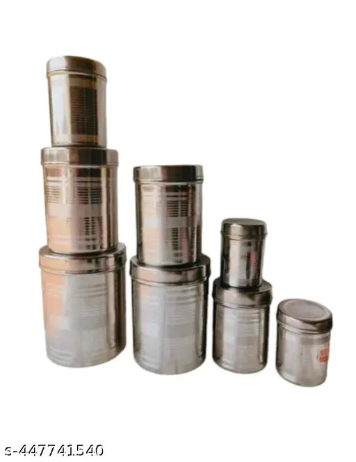 Stainless steel jumbo containers set of 5 pcs, Timeking Steels STORAGE with lids, net quantity pack of 5, Indian-origin kitchen storage