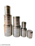 Stainless steel jumbo containers set of 5 pcs, Timeking Steels STORAGE with lids, net quantity pack of 5, Indian-origin kitchen storage