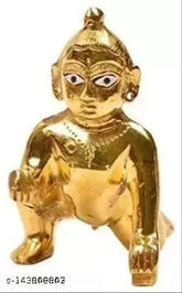 Metal Krishna idol, 5 no laddu Gopal big saez, traditional Indian temple decor