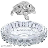 Crystal Tortoise/Turtle for home decor, enhances career and education luck, 12cm L x 10cm W x 10cm H, India-made