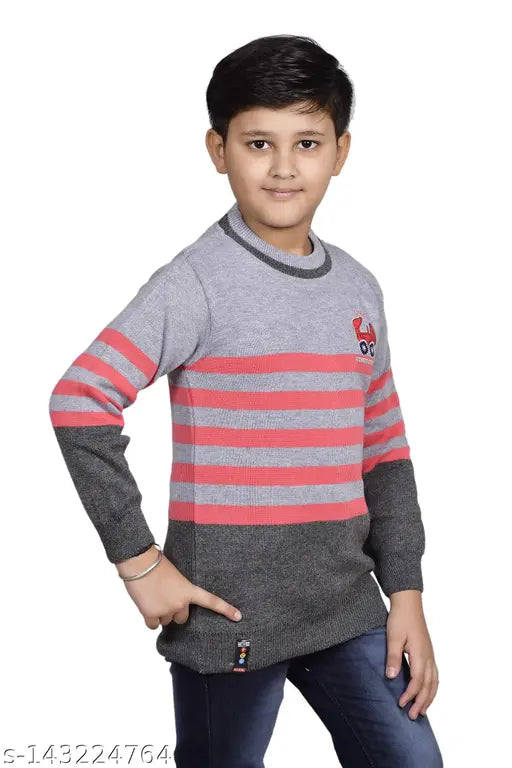 Dimsy Collect wool sweaters, long sleeves, printed net, 2-pack for kids ages 9-13, Indian design