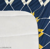 Blue Strip Elastic Cotton King Bedsheet Set with 4 Pillow Covers - Geometric Pattern, Summer-ready superfine cotton for double king size beds (78x7210), pillow covers: 28x18