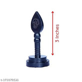 3-inch natural ebony wood Karungali Vel with stand - Indian handicraft artifact showpiece