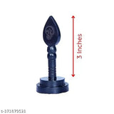 3 inch ebony wood handicraft: Original Karungali Murugan vel on stand, Indian artifact showpiece