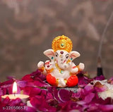 Ganesha idol in poly resin, decorative for home & car - 10cm x 10cm x 5cm, Indian handcrafted statue for room