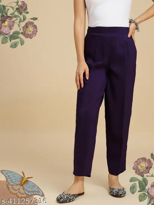 Purple ethnic kurta pants with dupatta set, embroidered details