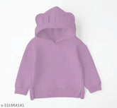 fashionable solid fleece full sleeve cotton hoodies for kids, warm winter wear with ear flaps and funny caps, available in multiple sizes from 1-12 years