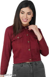 Cotton blend waistcoat for women, graceful solid-colored jacket with long sleeves from India