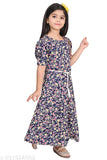 Cotton printed net girls gown for kids parties (6-9 months - 5 years), comfortable and affordable for baby girls, made in India