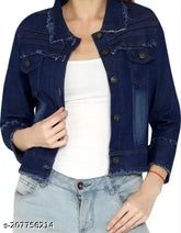 Denim jacket for kids, solid-colored long sleeves, 10-16 years, Indian origin