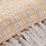 Yellow 100% cotton bohemian style geometric throw blanket by SASHAA WORLD, 80 x 60 inches