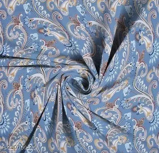 New Blue Double King TARAIN Collection Premium Cotton Blend Elastic Bedsheets with Floral Pattern & 2 Pillow Covers, 72x78+10 inches