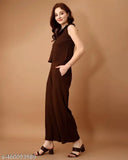 Blue polyester cordset set, sleeveless, size S-XL, made in India