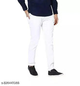 Men's Slim Fit Cotton Blend Jeans - White, versatile and comfortable slim fit jeans for a stylish look. Modern design suitable for casual or semi-formal occasions. High-quality fabric ensures all-day comfort. Pair with a solid color t-shirt or shirt for an effortless and trendsetting style. Sizes: 26 (Waist 28, Length 38), 30 (Waist 30, Length 38), 32 (Waist 32, Length 38), 34, 36. Origin: India