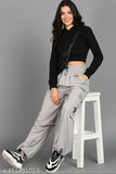 Polycotton solid-colored classic retro women's trousers (XS, S, M), Indian origin