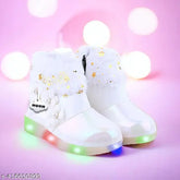 Faux leather/leatherette, lightweight LED light shoes for girls - stylish, skin-friendly range in various sizes (India)