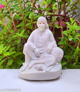 Marble Shirdi Saibaba statue, size 11x8x7cm, perfect for home worship or car installation, handmade in India