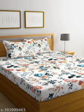 TARAIN COLLECTION Premium Cotton Floral Double Bed Sheets, Supersoft 210TC, 90*90 inch