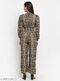 Georgette casual printed jumpsuit for women, long sleeves, India origin