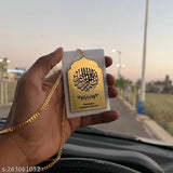 Bismillah Car Hanging, gold-colored car ornament with Allah's name, vibrant design for car net, Indian origin