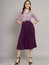 Printed net kurta set for girls, 5-12 years, featuring pleated skirt, collar neck, and PU belt - Indian polyester dress